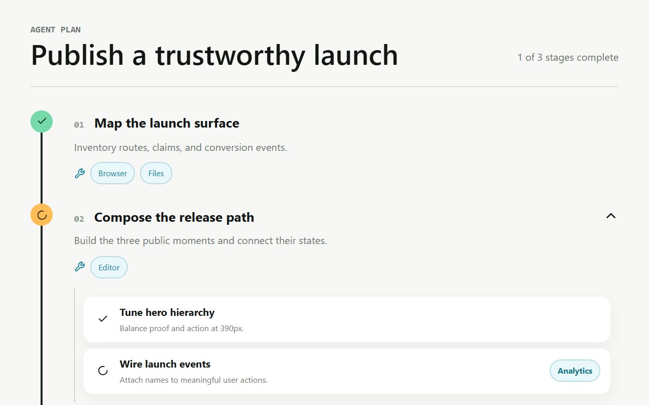 Agent Plan Tree public preview captured for version 1.0.0
