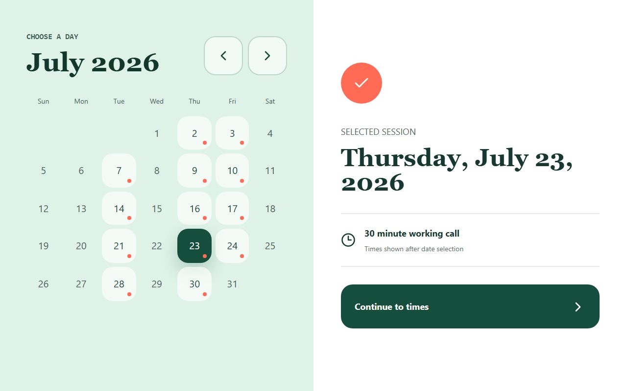 Availability Calendar public preview captured for version 1.0.0